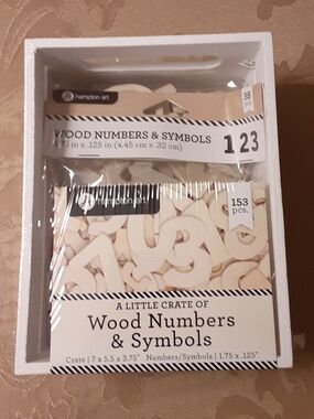 Hampton Art A Little Crate of Wood Numbers & Symbols (153 Pieces)